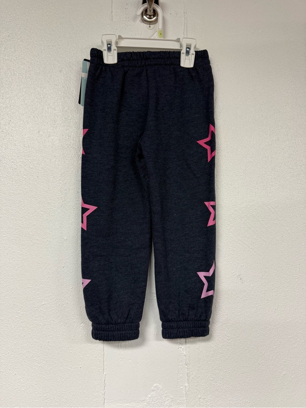 Chaser Kids Navy Joggers with Pink Star Trim